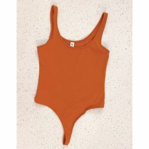 BP. Double Scoop Stretch Cotton Bodysuit
